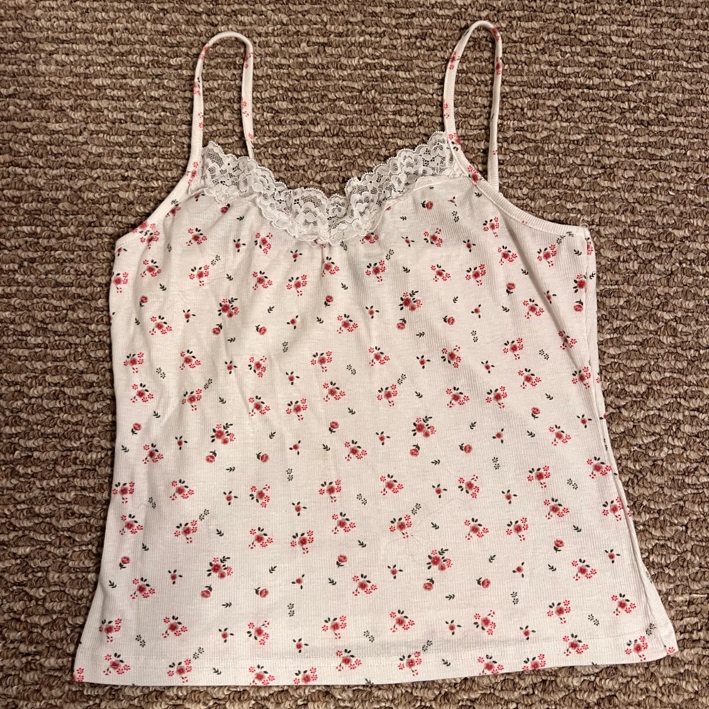 Floral spaghetti strap tank top